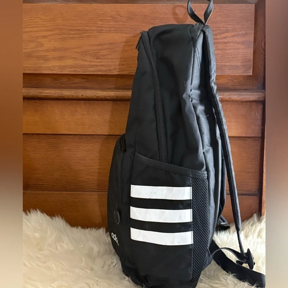 Adidas Classic Black and White Stripe Backpack Unisex